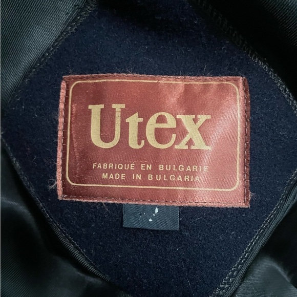 Utex Vintage Wool Navy Blue Toggle Duffle Coat Large - Picture 8 of 9